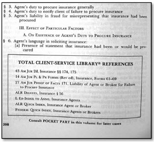 Law Library: The Total Client Service Library provides references to additional research tools